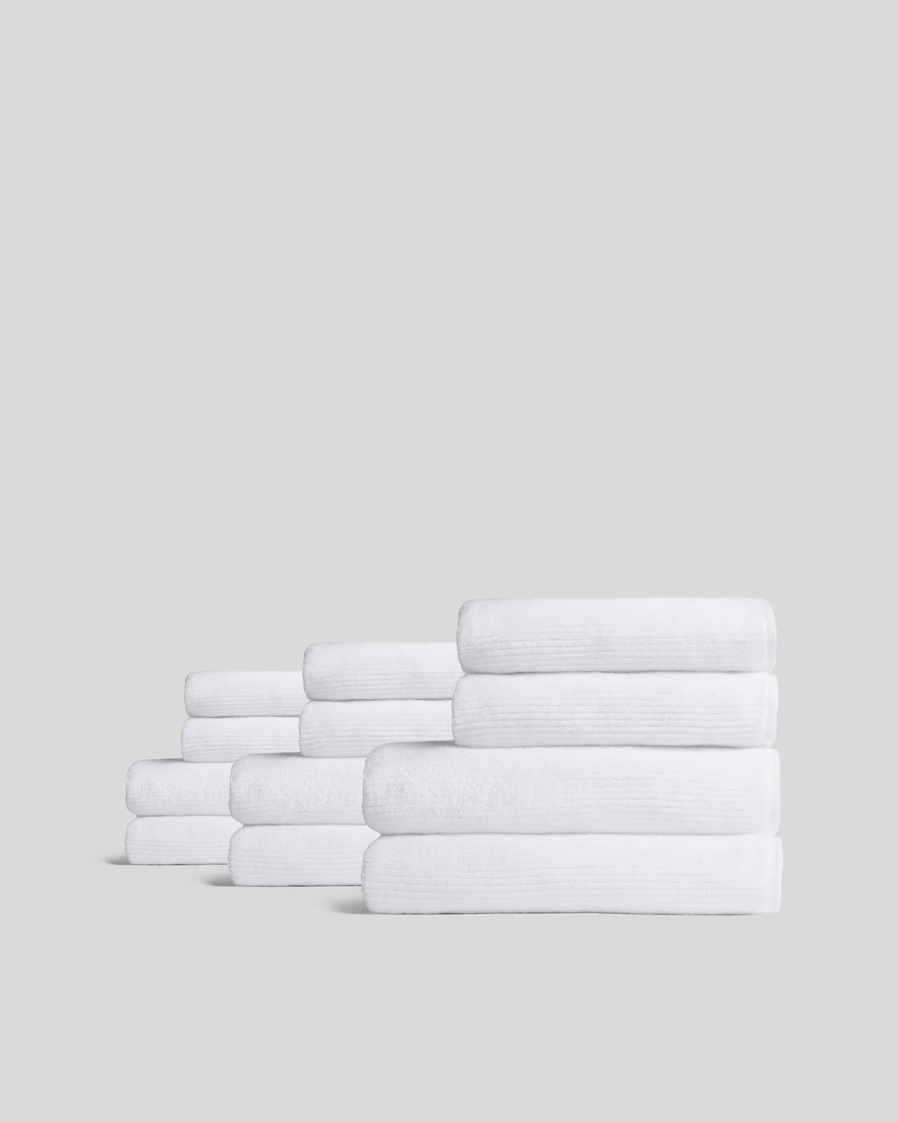 6+6 Soft Rib Bath Bundle - White