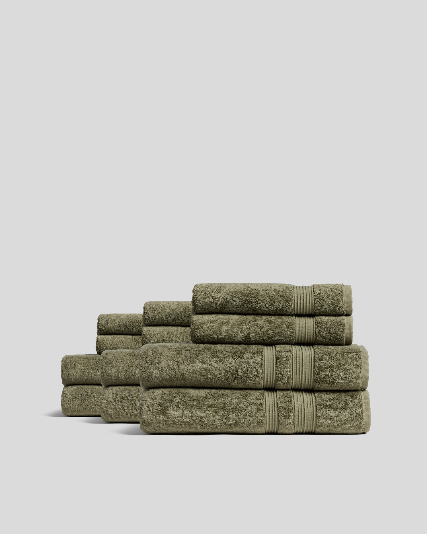 6+6 Classic Turkish Cotton Bath Bundle - Thyme