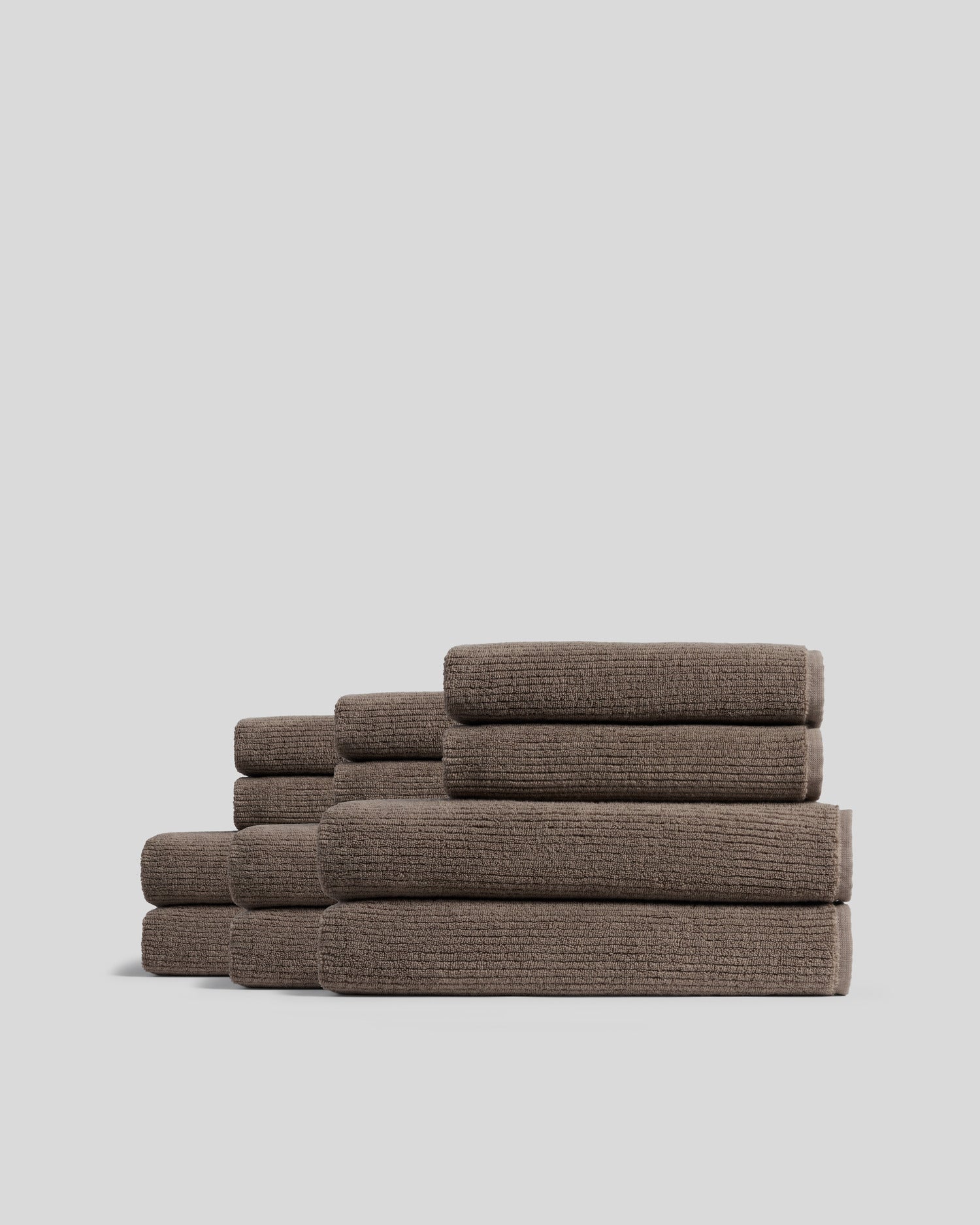6+6 Soft Rib Bath Bundle - Warm Grey