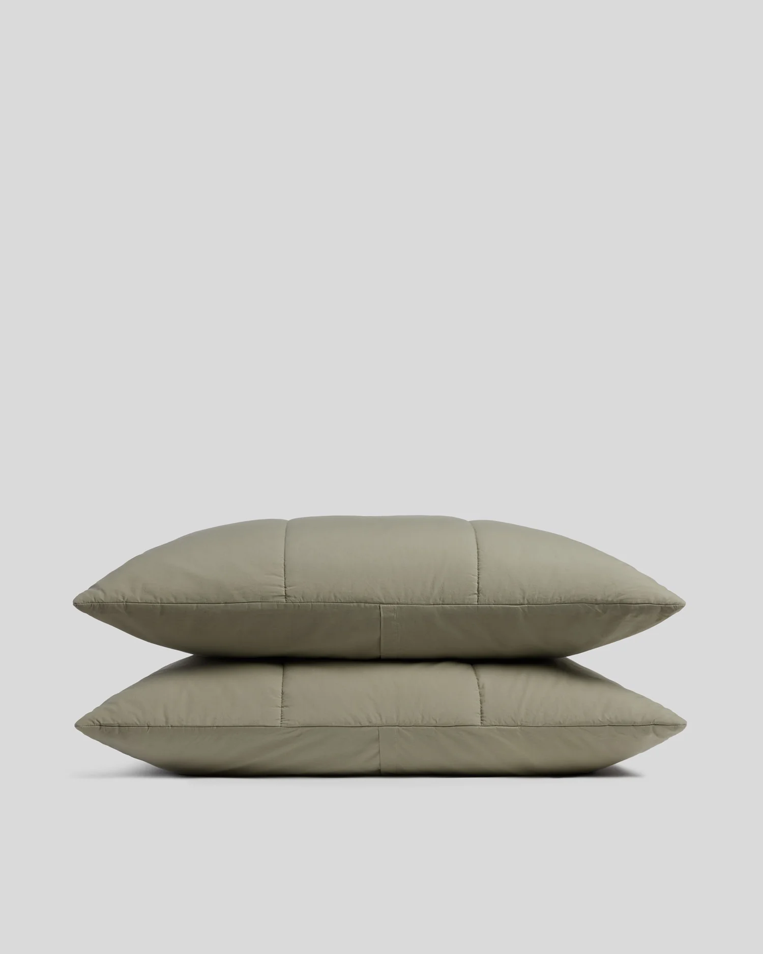 Brushed Cotton Quilted Sham Set (Moss)