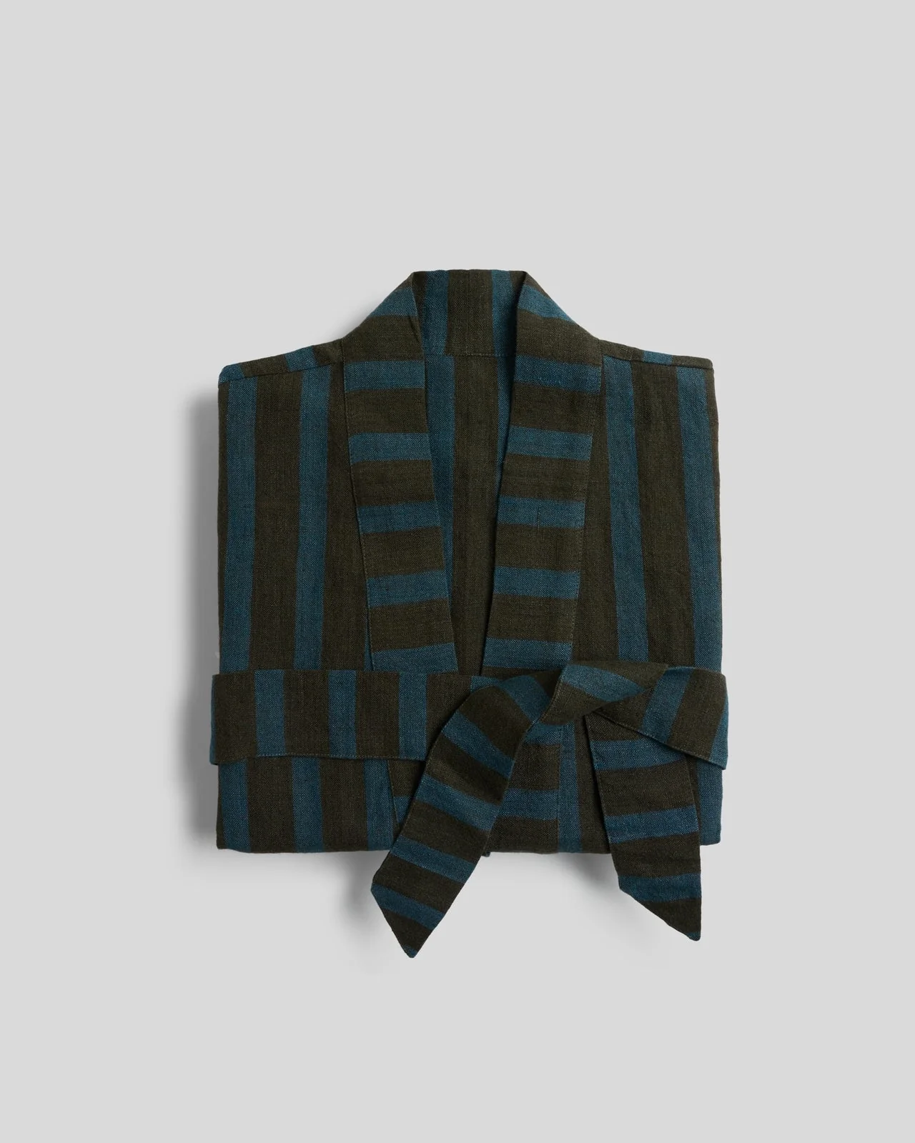 Linen Stripe Robe - FINAL SALE (Evergreen and Peacock)