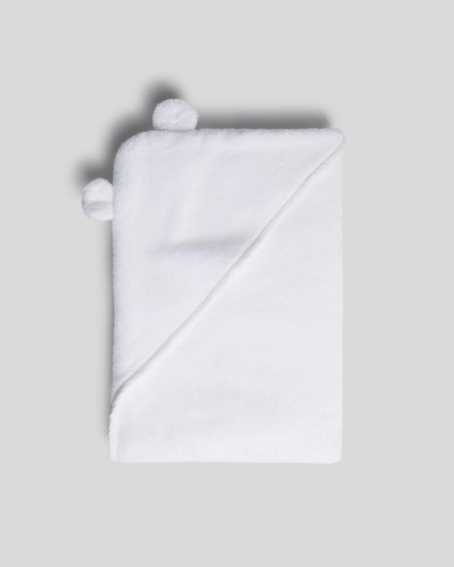Organic Hooded Baby Towel with Ears (White)