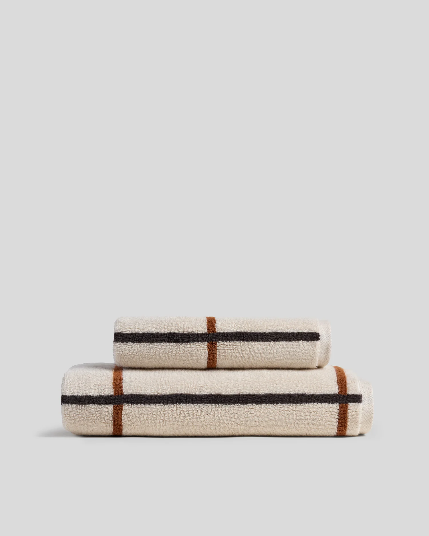 Organic Plush Towels (Bone Windowpane)