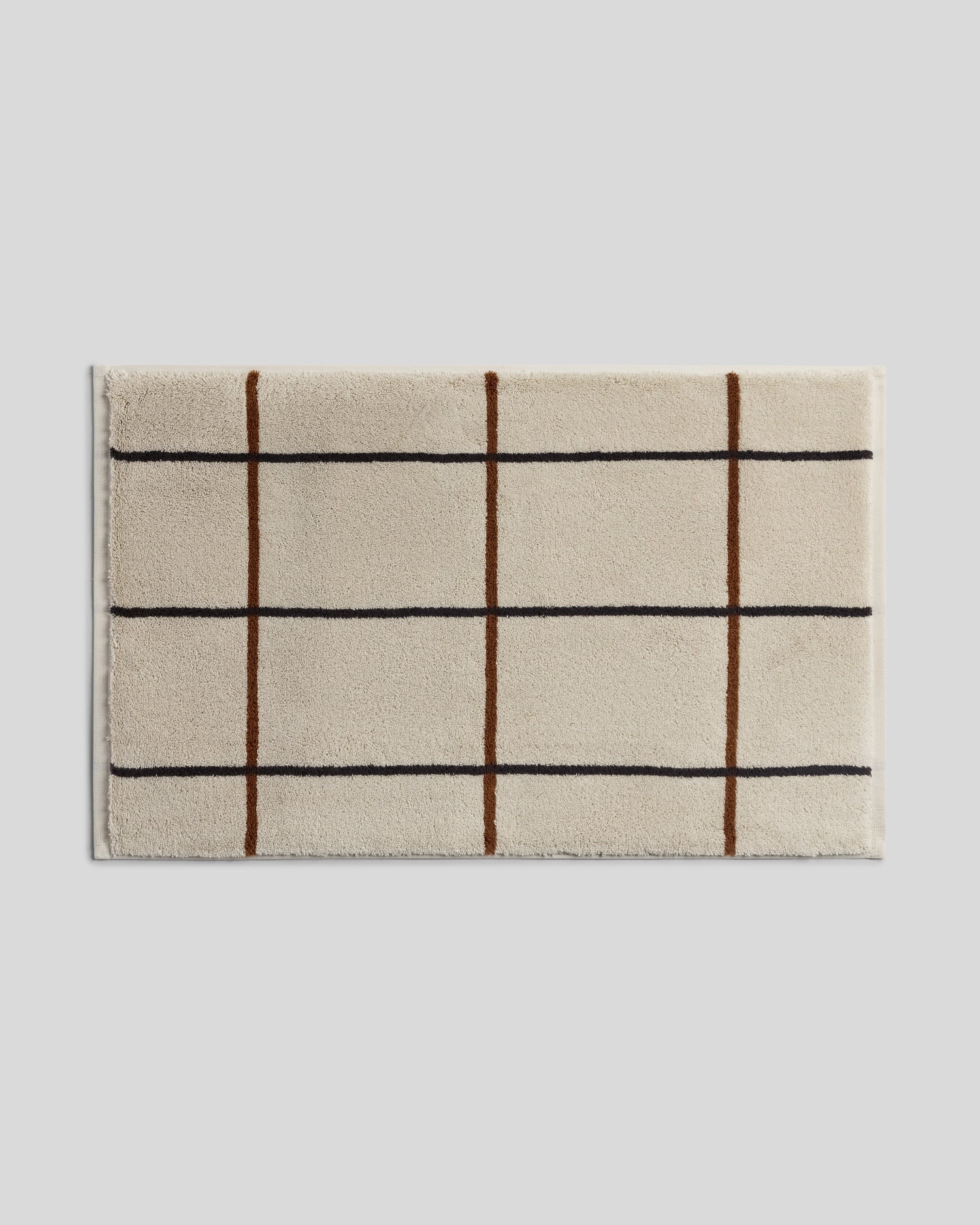 Organic Plush Tub Mat (Bone Windowpane)