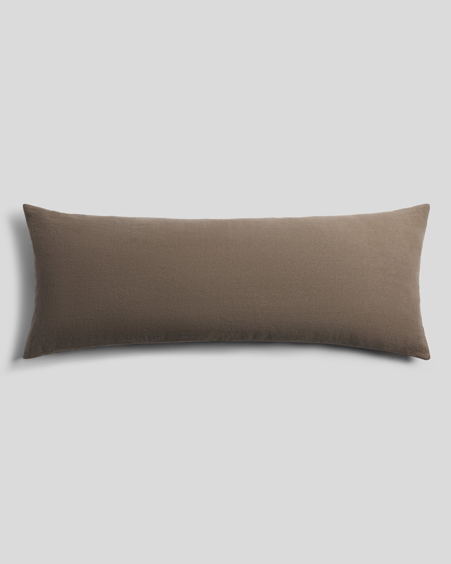 Vintage Linen Body Pillow Cover (Warm Grey)